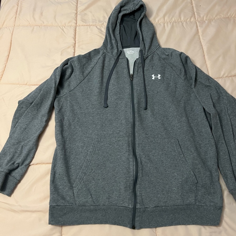Grey Under Armour zip up hoodie 2XL